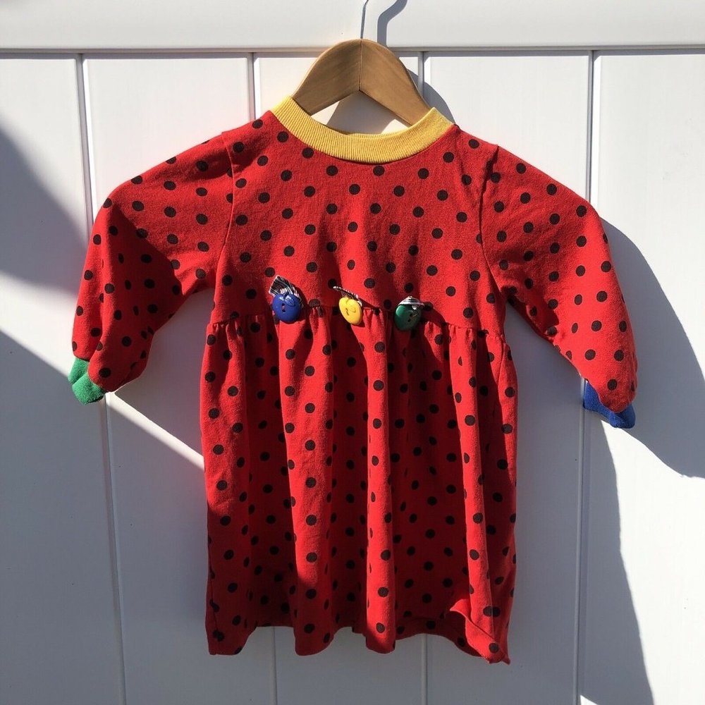 Buster Brown Toddler Girl 3T Dress Red Polka Dot